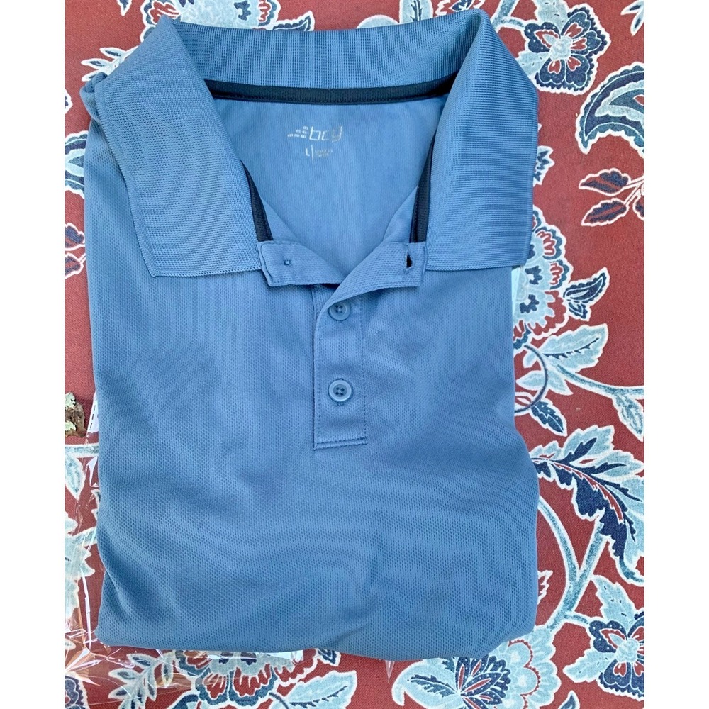 BCG Golf Polo Shirt Mens Large Collared Short Sleeve Dusty Blue